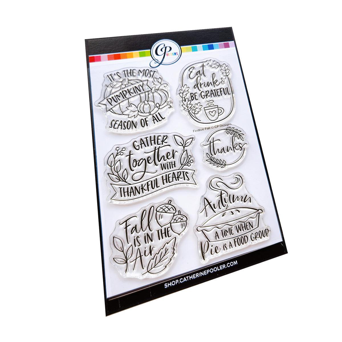 Catherine Pooler Designs - Clear Stamps - Festive Fall Sentiments-ScrapbookPal