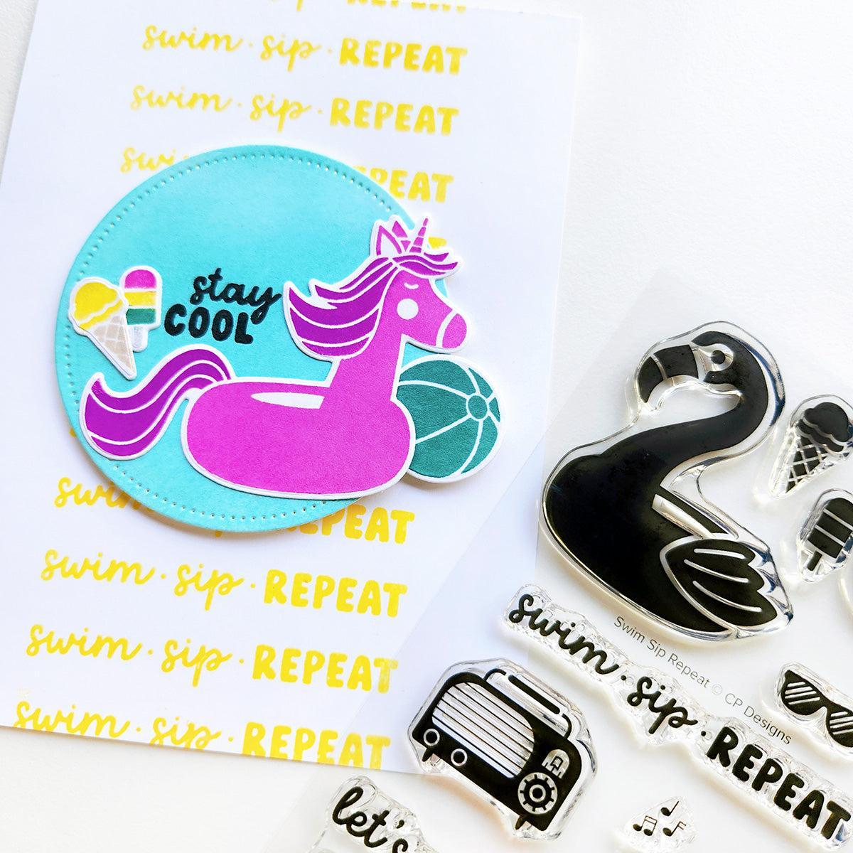 Catherine Pooler Designs - Clear Stamps - Swim Sip Repeat-ScrapbookPal