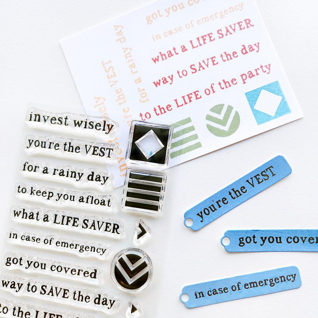 Catherine Pooler Designs - Clear Stamps - Vest Gift Sentiments-ScrapbookPal