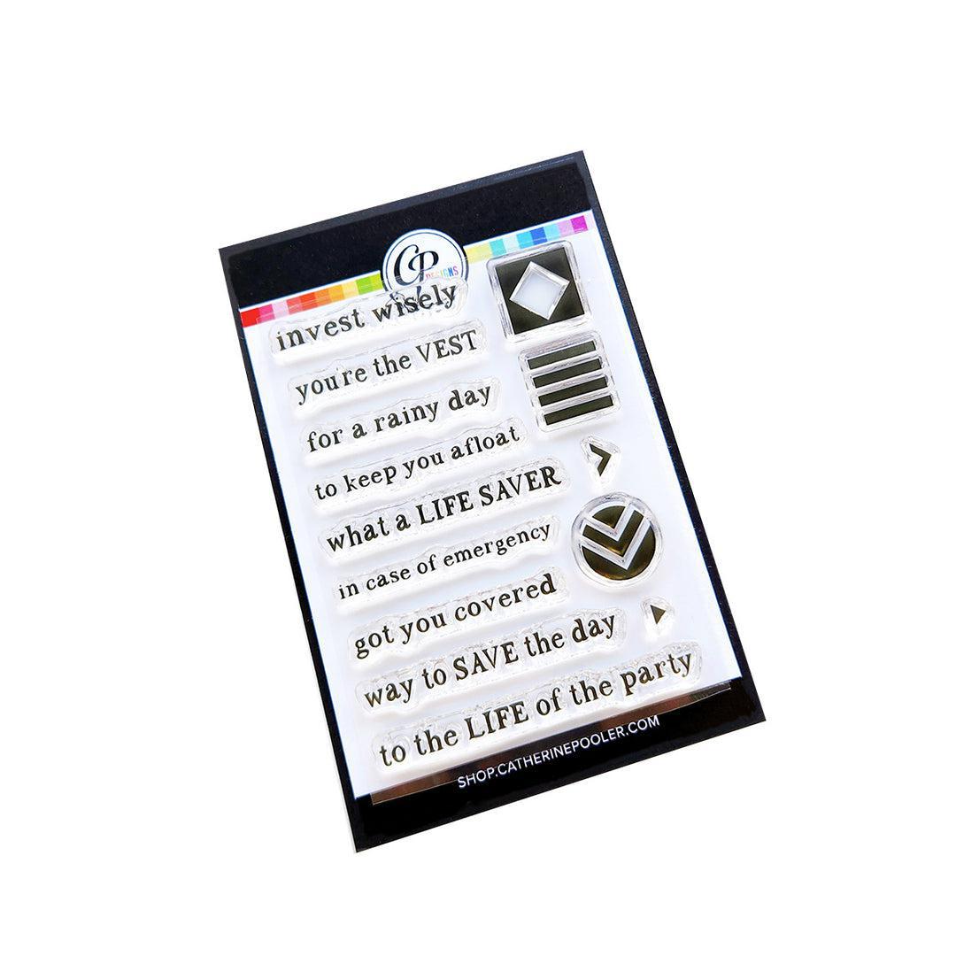 Catherine Pooler Designs - Clear Stamps - Vest Gift Sentiments-ScrapbookPal