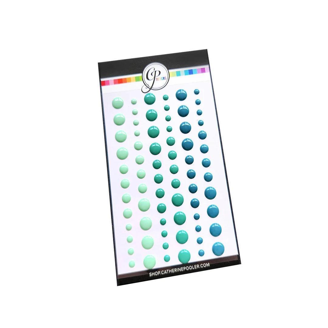 Catherine Pooler Designs - Enamel Dots - Party Green-Blues-ScrapbookPal