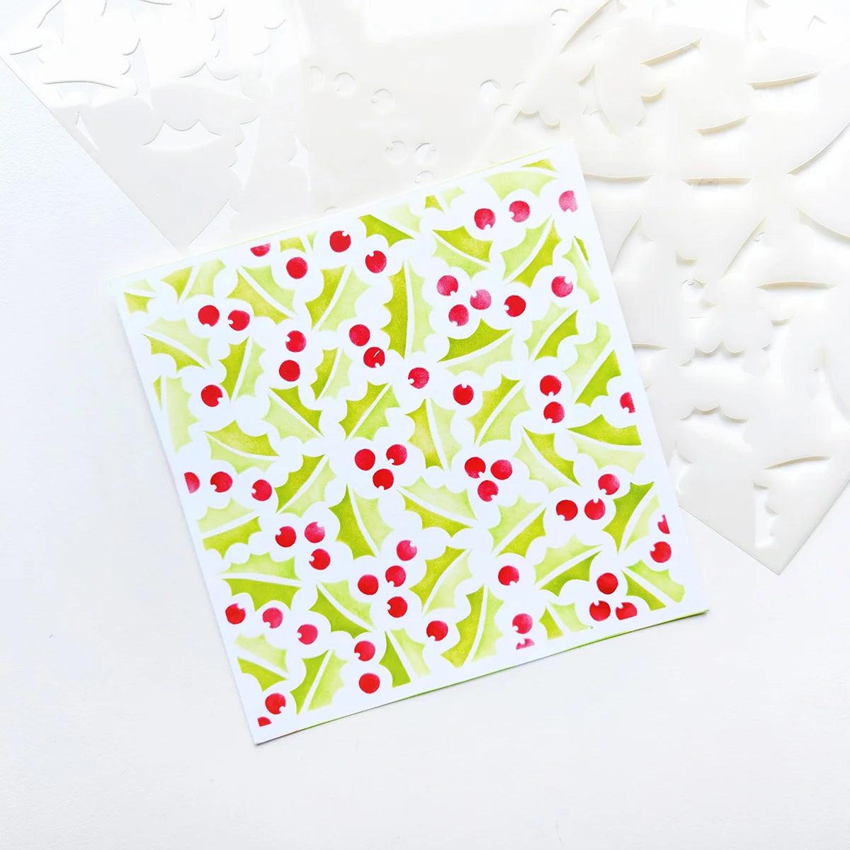 Catherine Pooler Designs - Stencils - Holly &amp; Berries-ScrapbookPal