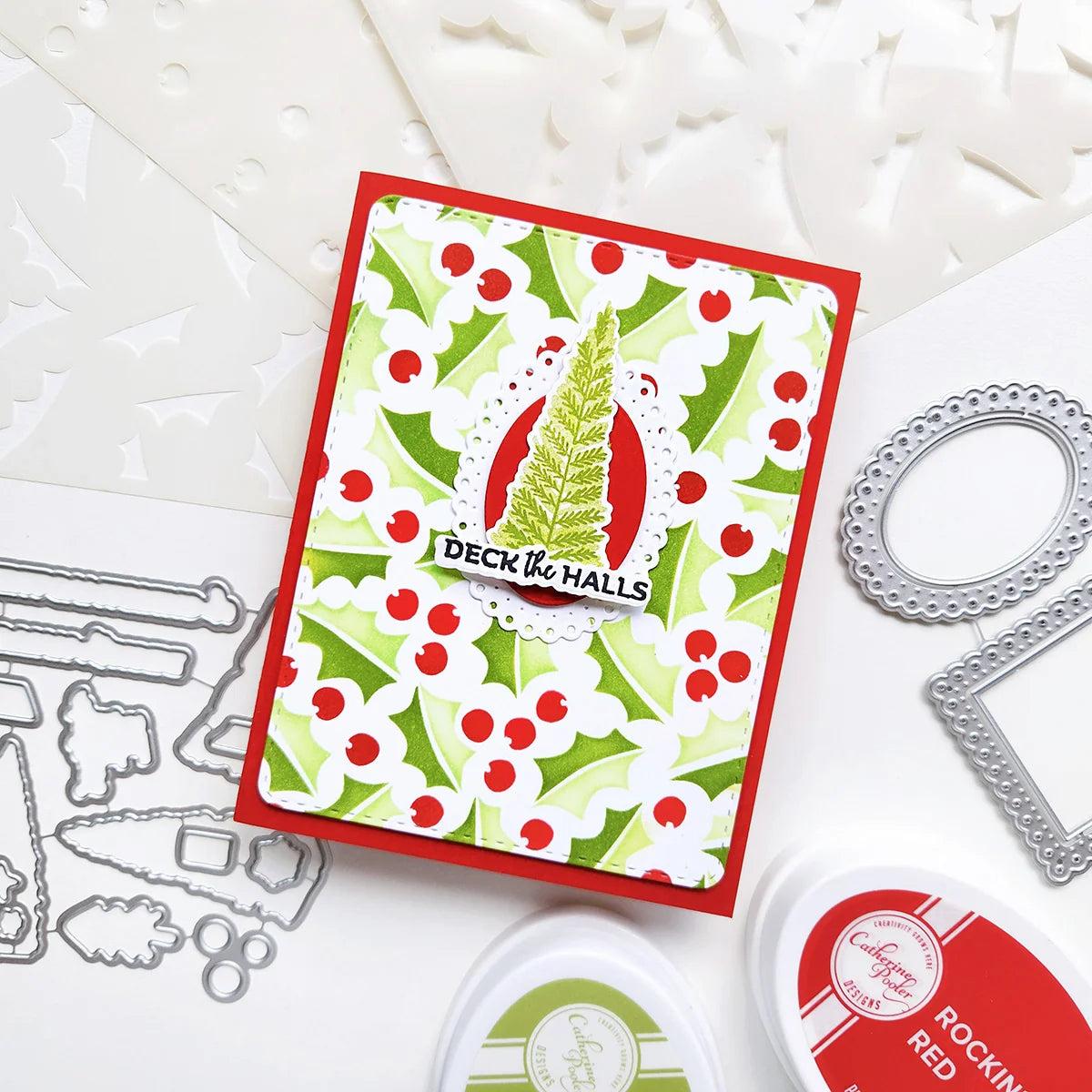 Catherine Pooler Designs - Stencils - Holly &amp; Berries-ScrapbookPal