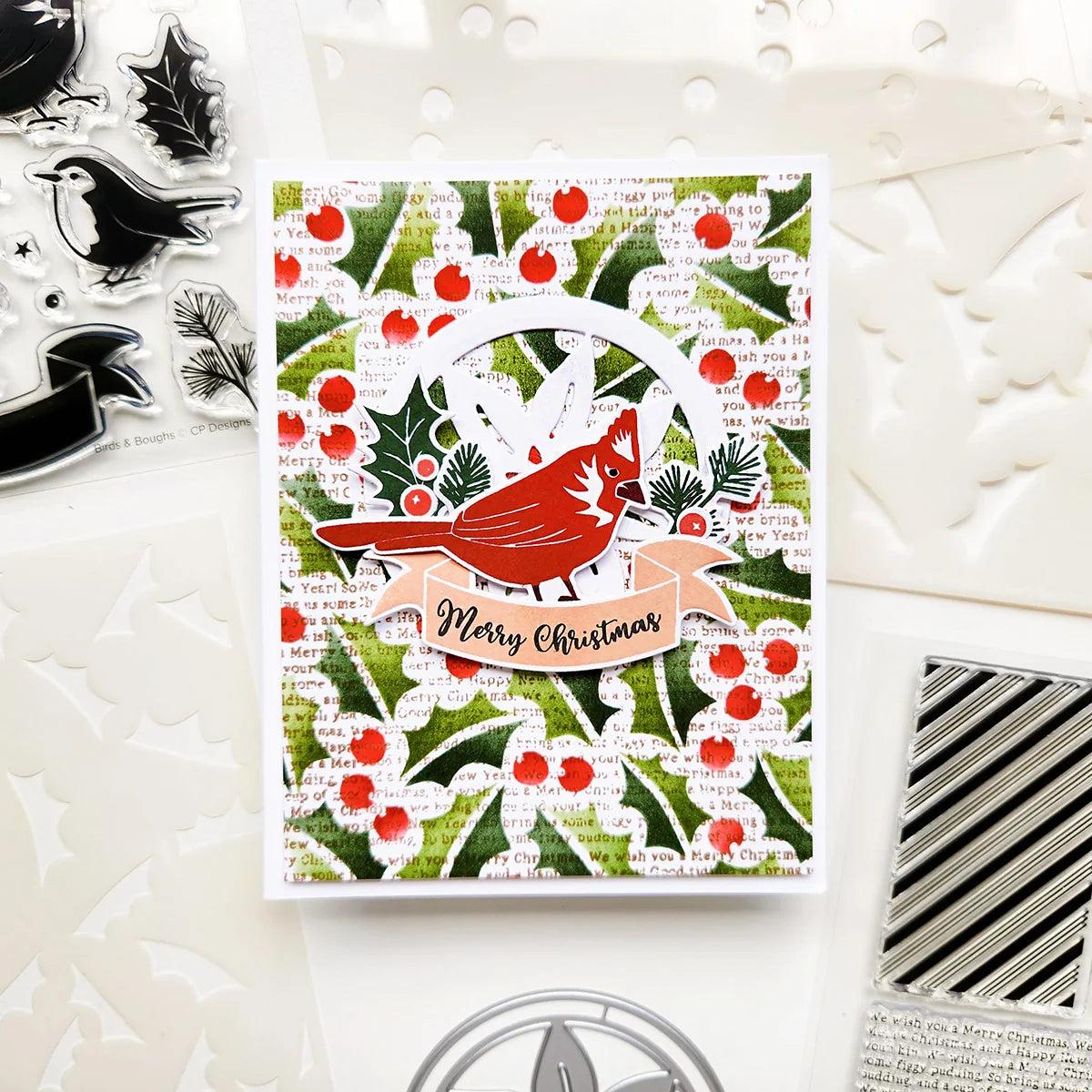 Catherine Pooler Designs - Stencils - Holly &amp; Berries-ScrapbookPal