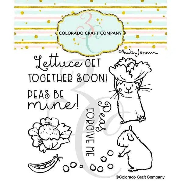 Colorado Craft Company - Clear Stamps - Anita Jeram - Peas Forgive Me-ScrapbookPal