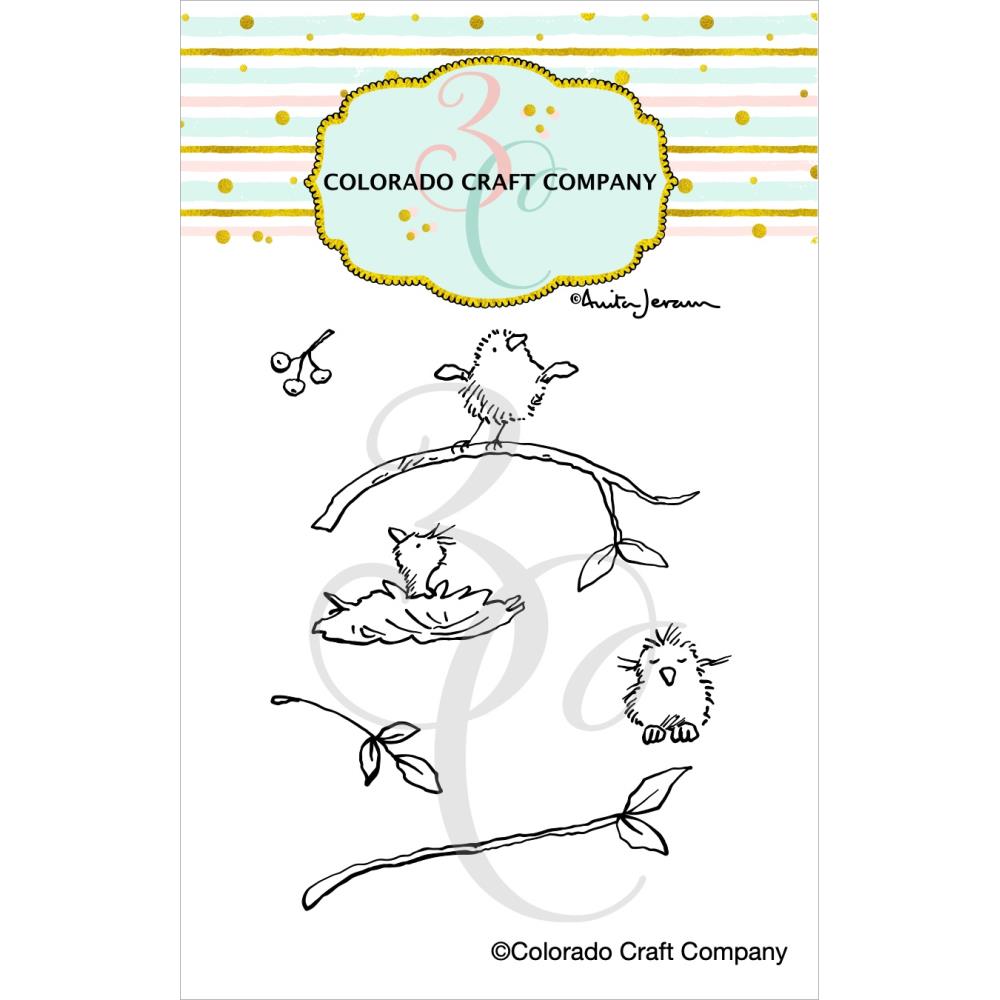 Colorado Craft Company - Clear Stamps - Anita Jeram - Tiny Birds Berries-ScrapbookPal