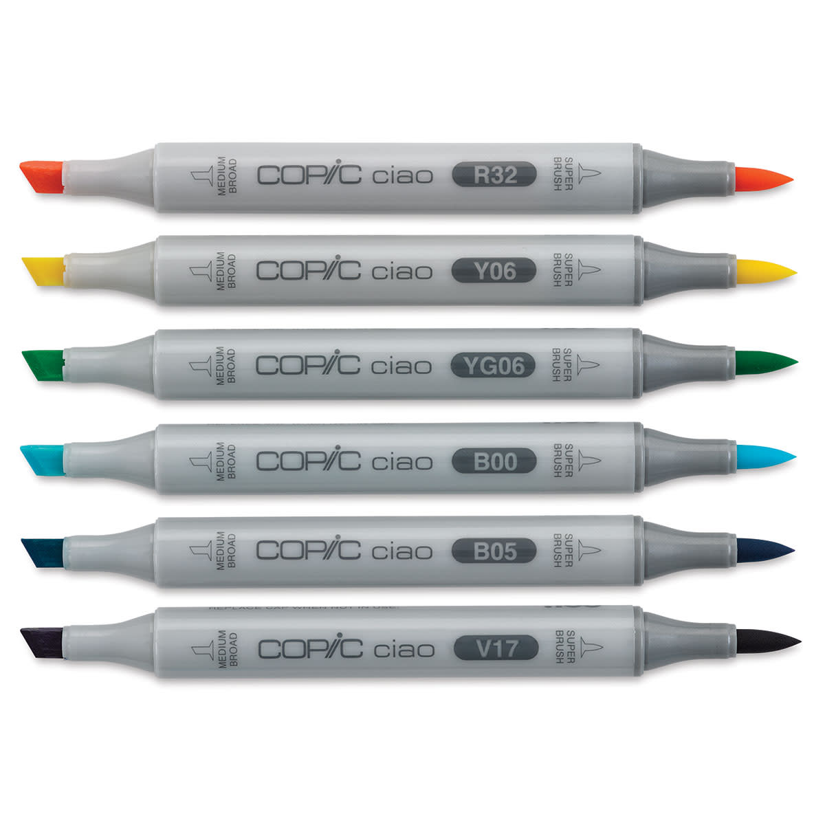 Copic - Ciao Marker Set - Brights, 6 pk-ScrapbookPal
