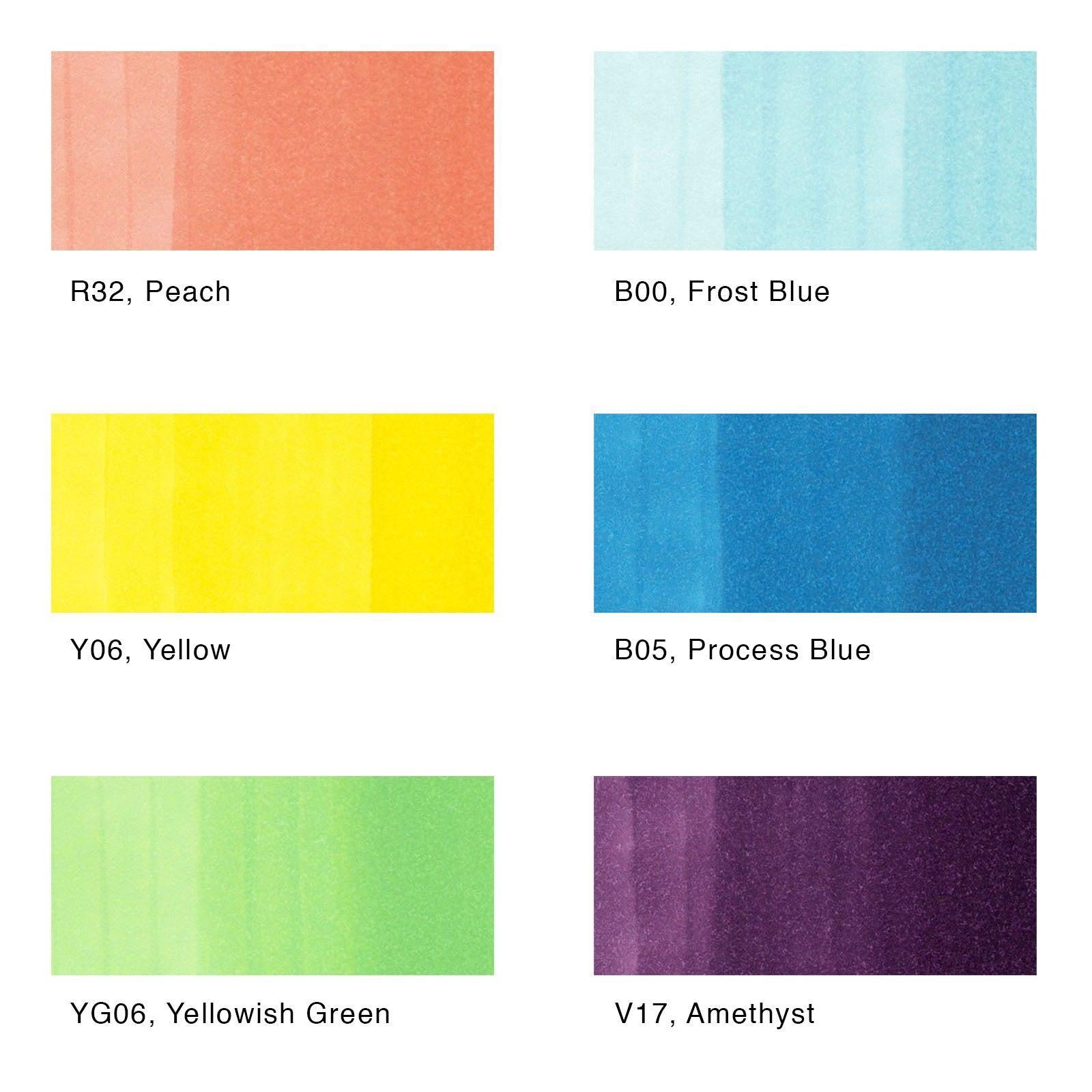 Copic - Ciao Marker Set - Brights, 6 pk-ScrapbookPal