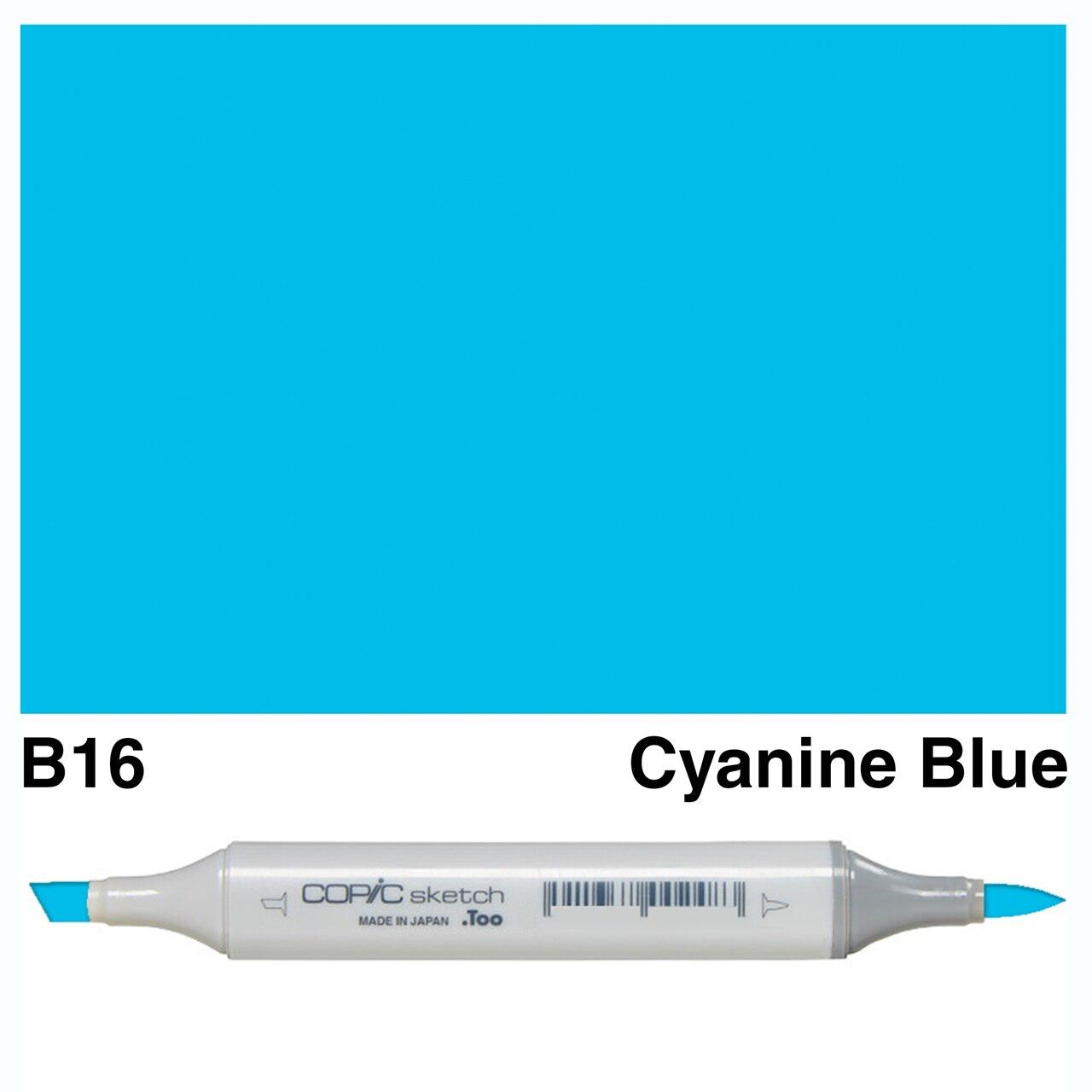 Copic - Sketch Marker - Cyanine Blue - B16-ScrapbookPal