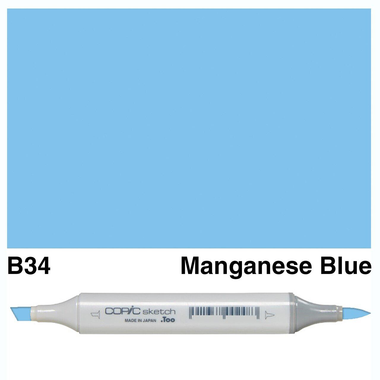 Copic - Sketch Marker - Manganese Blue - B34-ScrapbookPal
