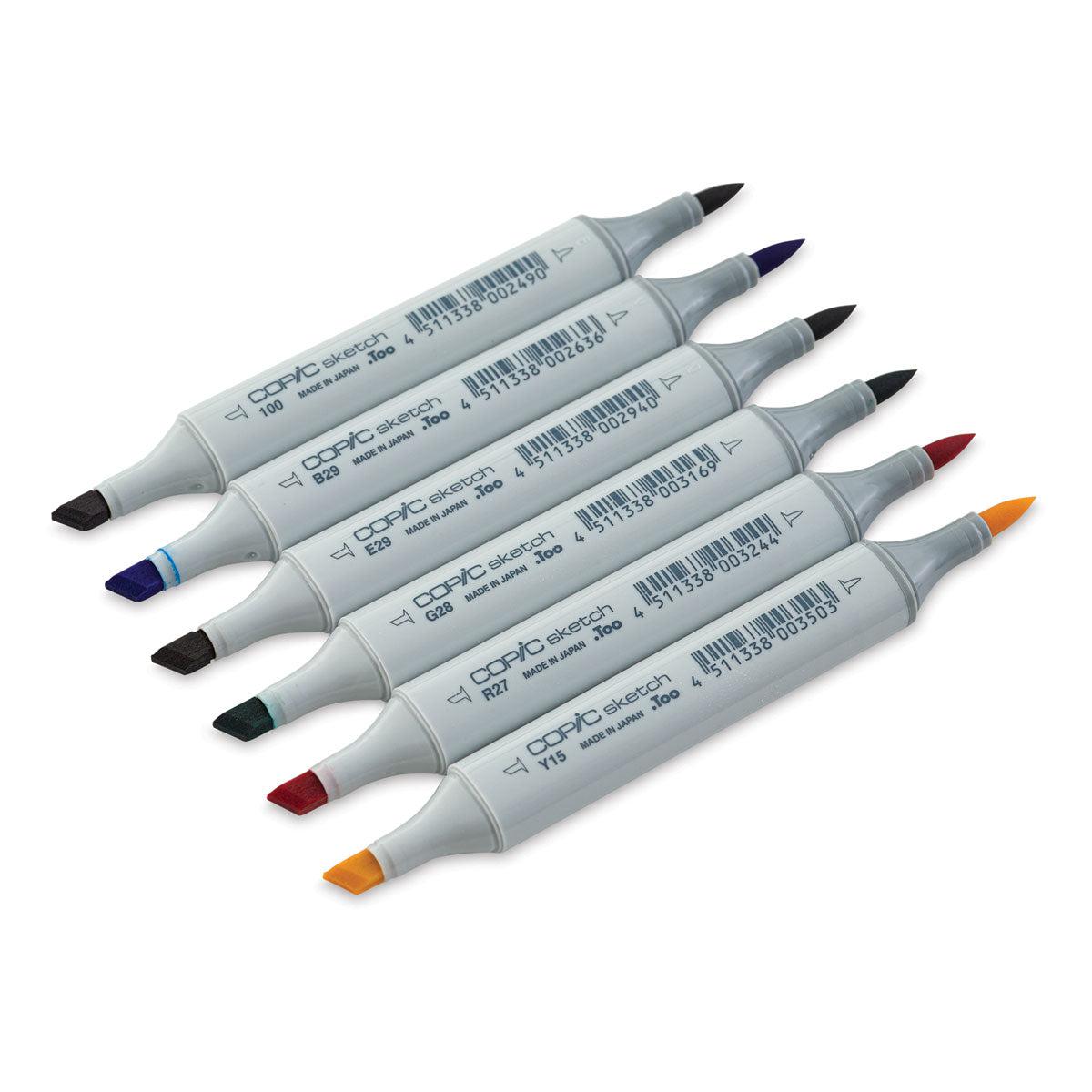 Copic - Sketch Marker Set - Bold Primaries, 6 pk-ScrapbookPal