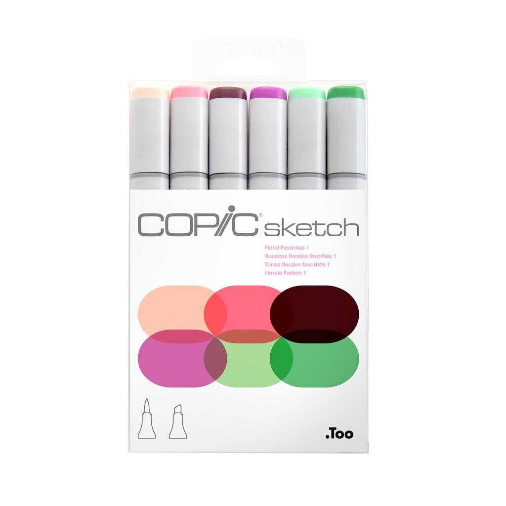 Copic - Sketch Marker Set - Floral Favorites 1, 6 pk-ScrapbookPal