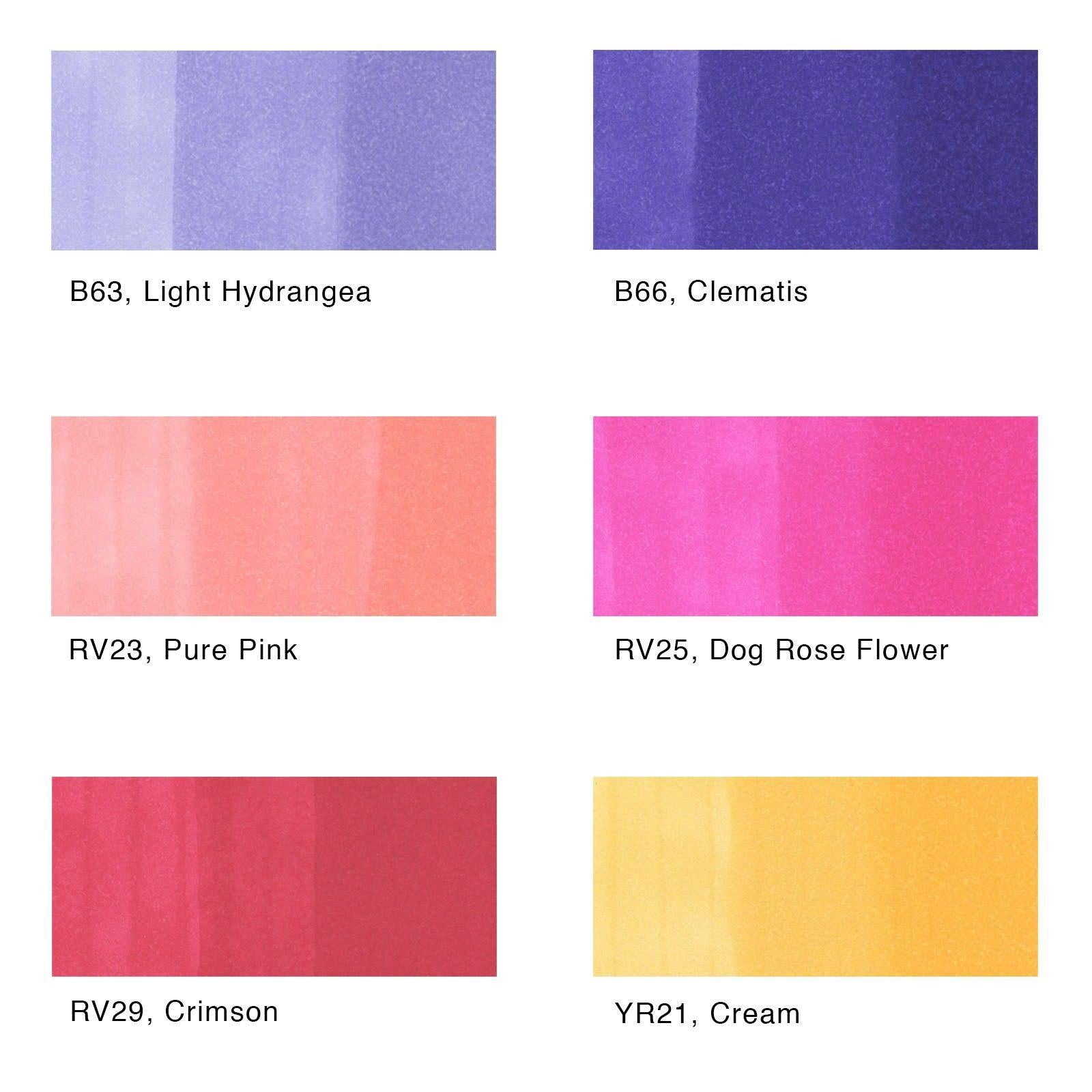Copic - Sketch Marker Set - Floral Favorites 2, 6 pk-ScrapbookPal