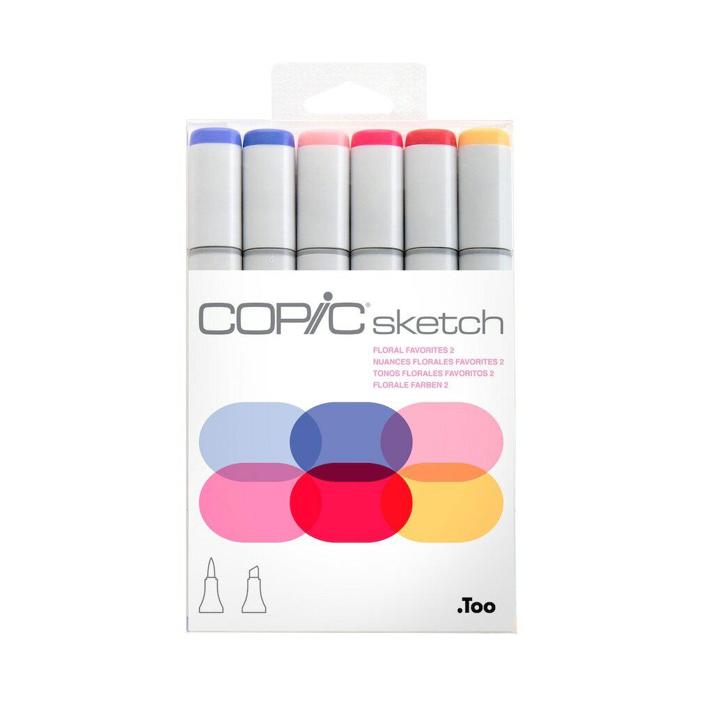 Copic - Sketch Marker Set - Floral Favorites 2, 6 pk-ScrapbookPal