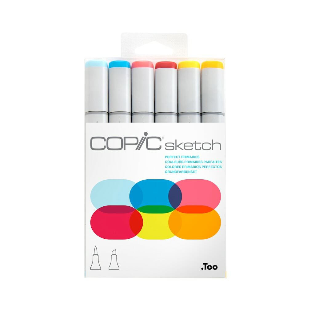 Copic - Sketch Marker Set - Perfect Primaries, 6 pk-ScrapbookPal