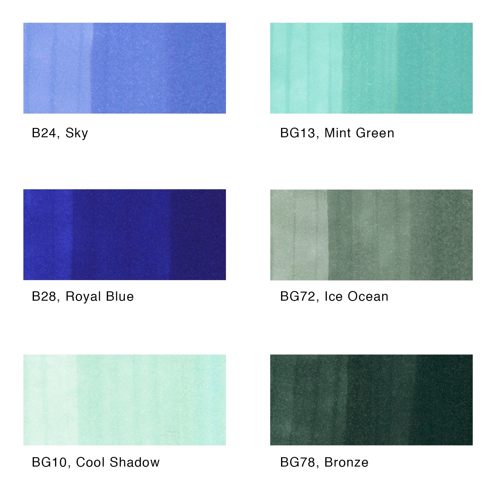 Copic - Sketch Marker Set - Sea &amp; Sky, 6 pk-ScrapbookPal
