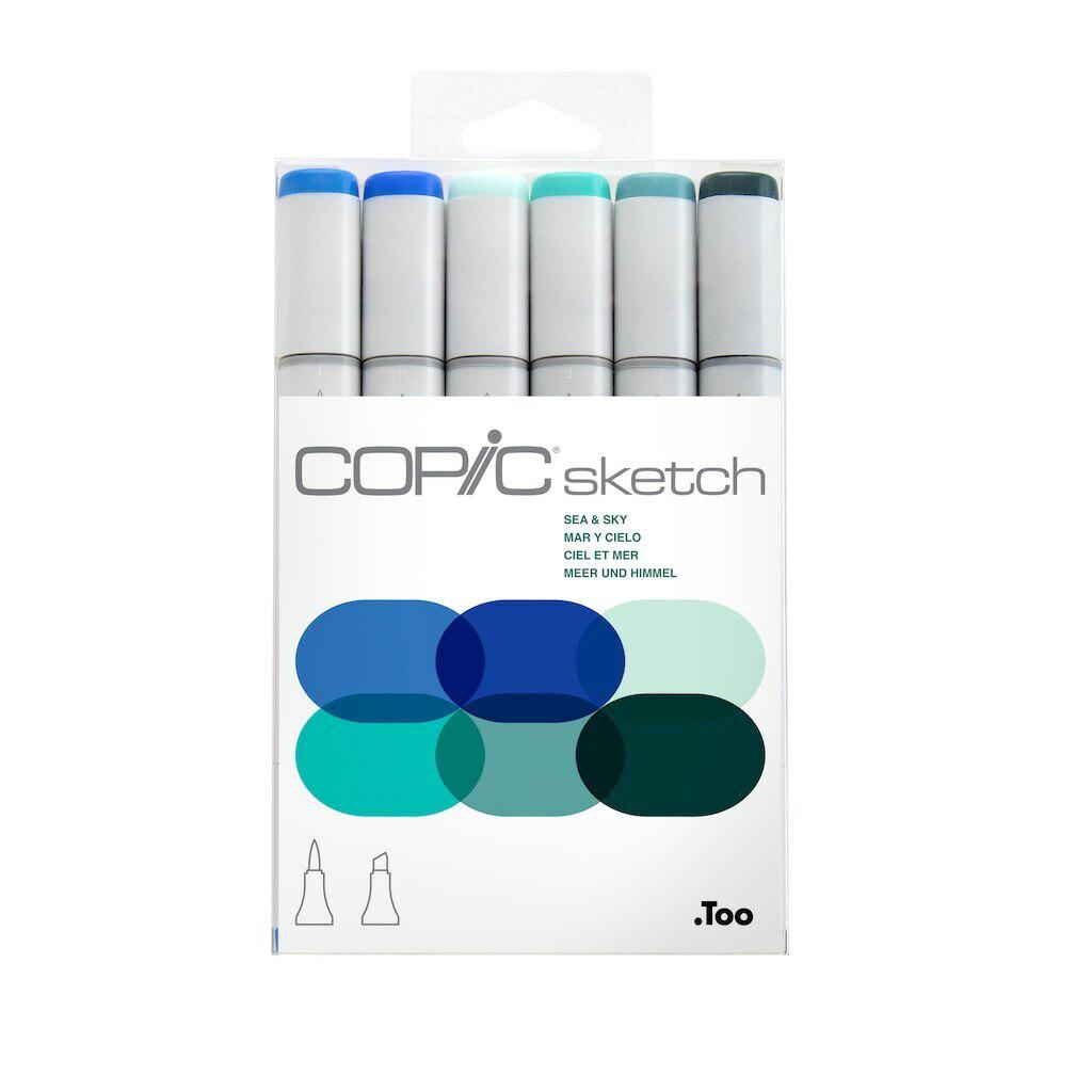 Copic - Sketch Marker Set - Sea &amp; Sky, 6 pk-ScrapbookPal