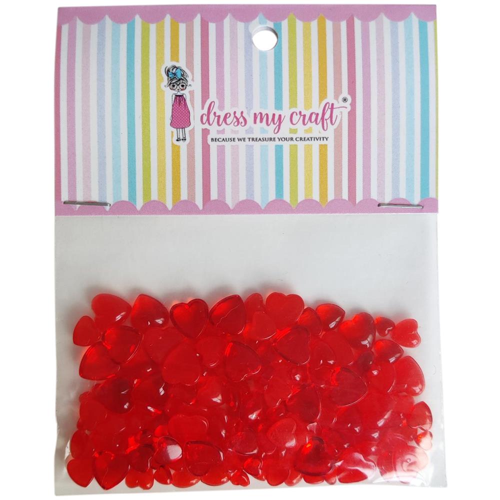 Dress My Craft - Droplets - Red Hearts, Assorted-ScrapbookPal