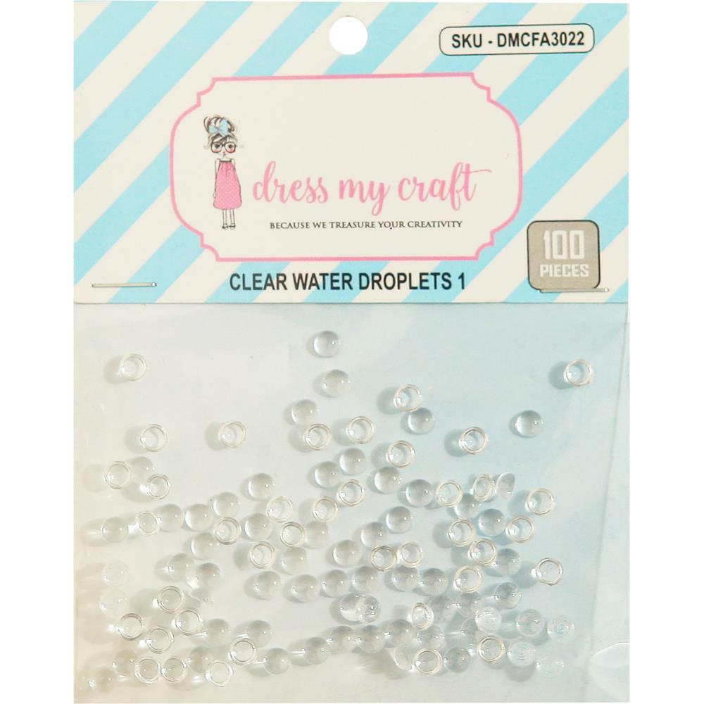 Dress My Craft - Water Droplets 4mm, 100 pk-ScrapbookPal