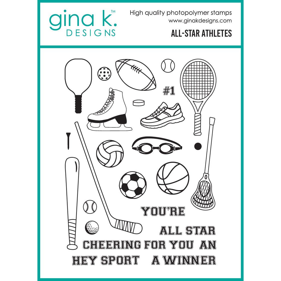Gina K. Designs - Clear Stamps - All-Star Athletes-ScrapbookPal