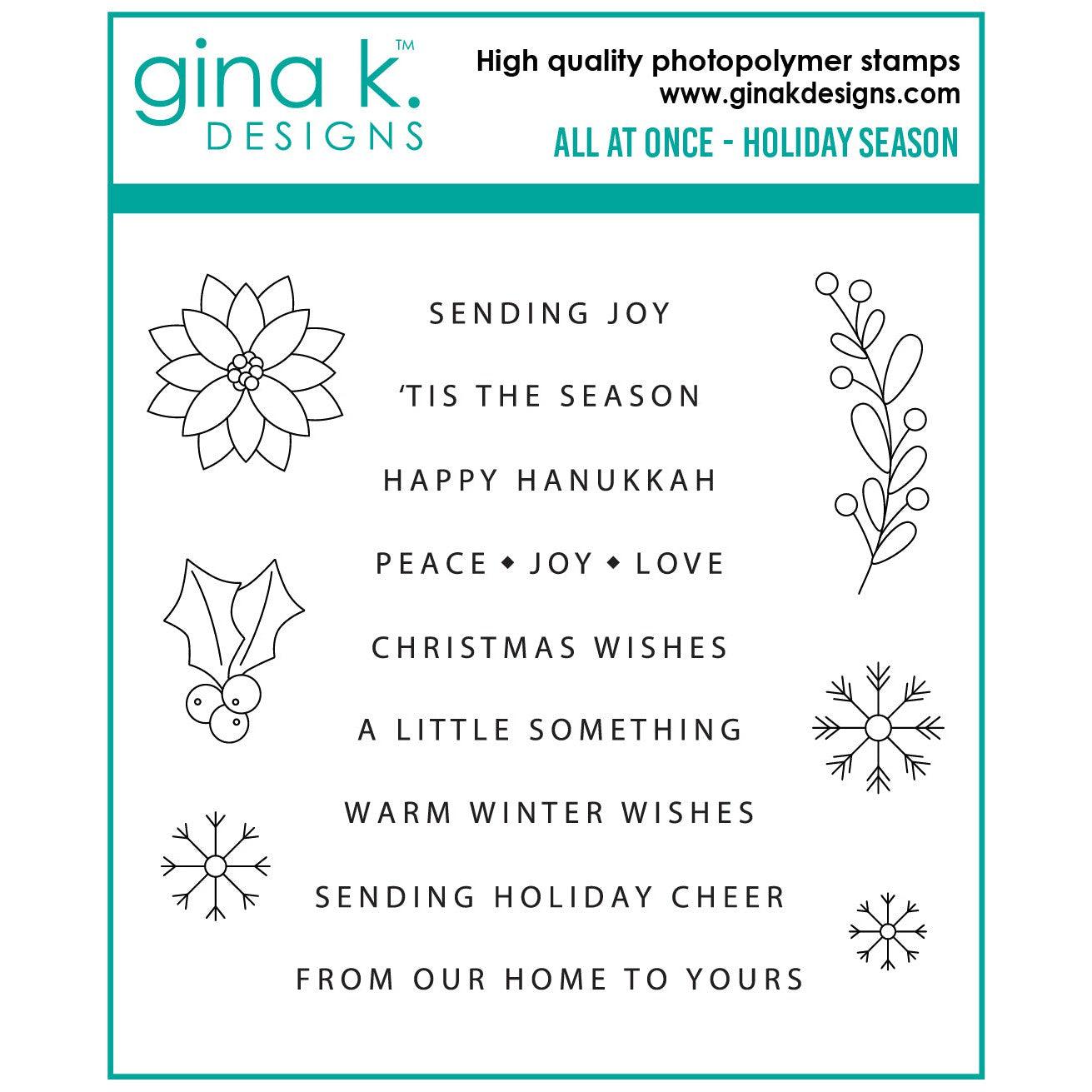 Gina K. Designs - Clear Stamps - All at Once - Holiday Season-ScrapbookPal
