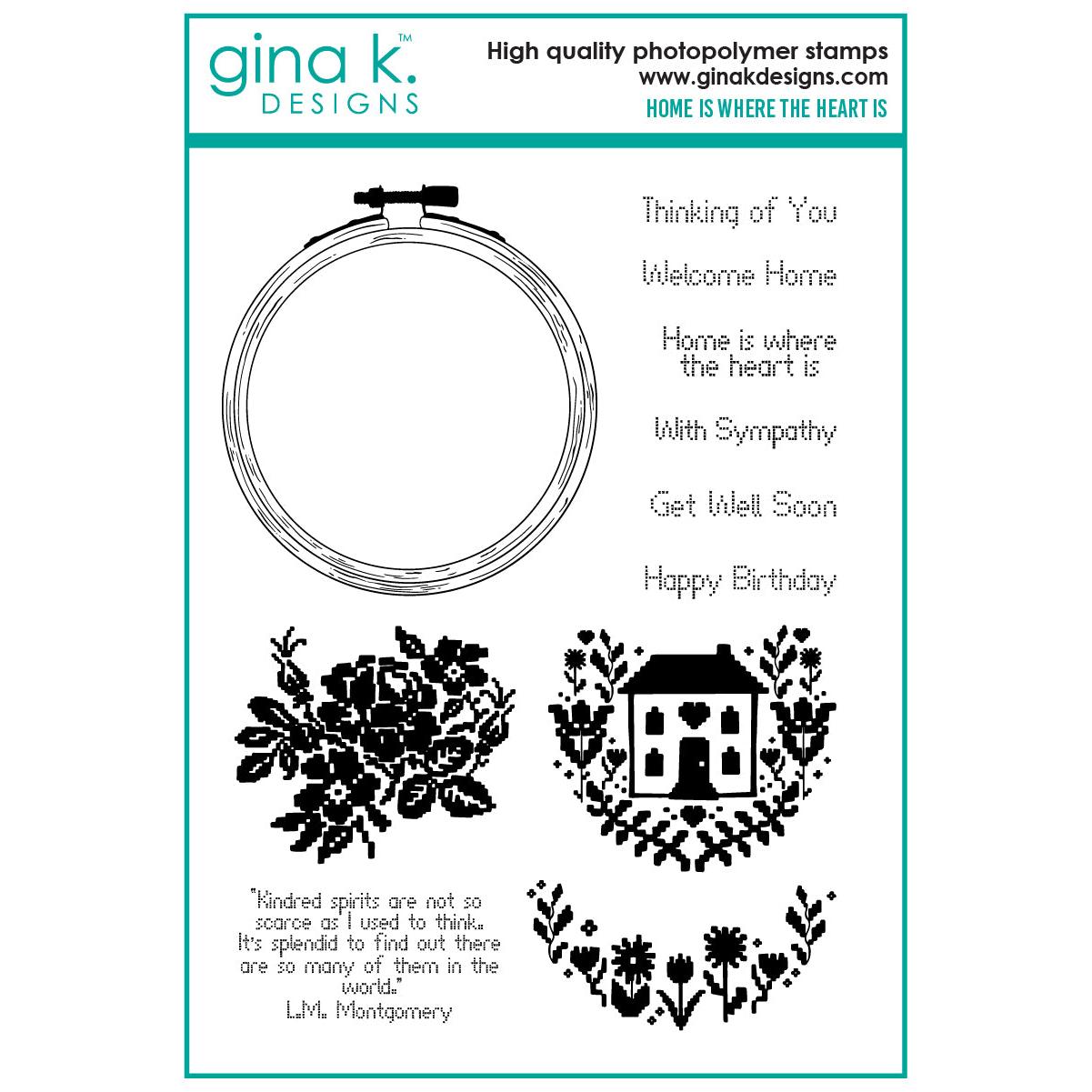 Gina K. Designs - Clear Stamps &amp; Dies - Home is Where the Heart is-ScrapbookPal