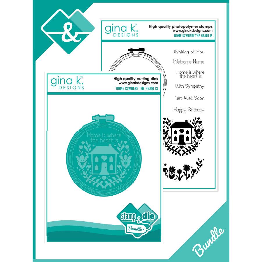 Gina K. Designs - Clear Stamps &amp; Dies - Home is Where the Heart is-ScrapbookPal
