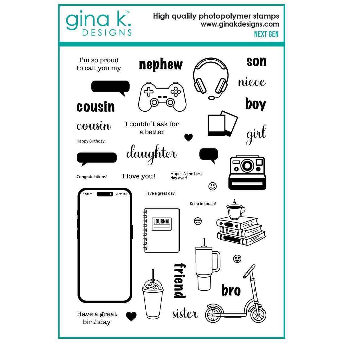 Gina K. Designs - Clear Stamps &amp; Dies - Next Gen-ScrapbookPal