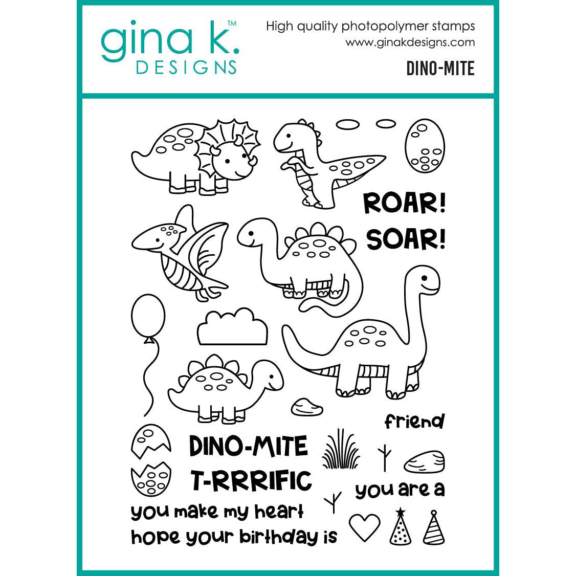 Gina K. Designs - Clear Stamps - Dino-mite-ScrapbookPal