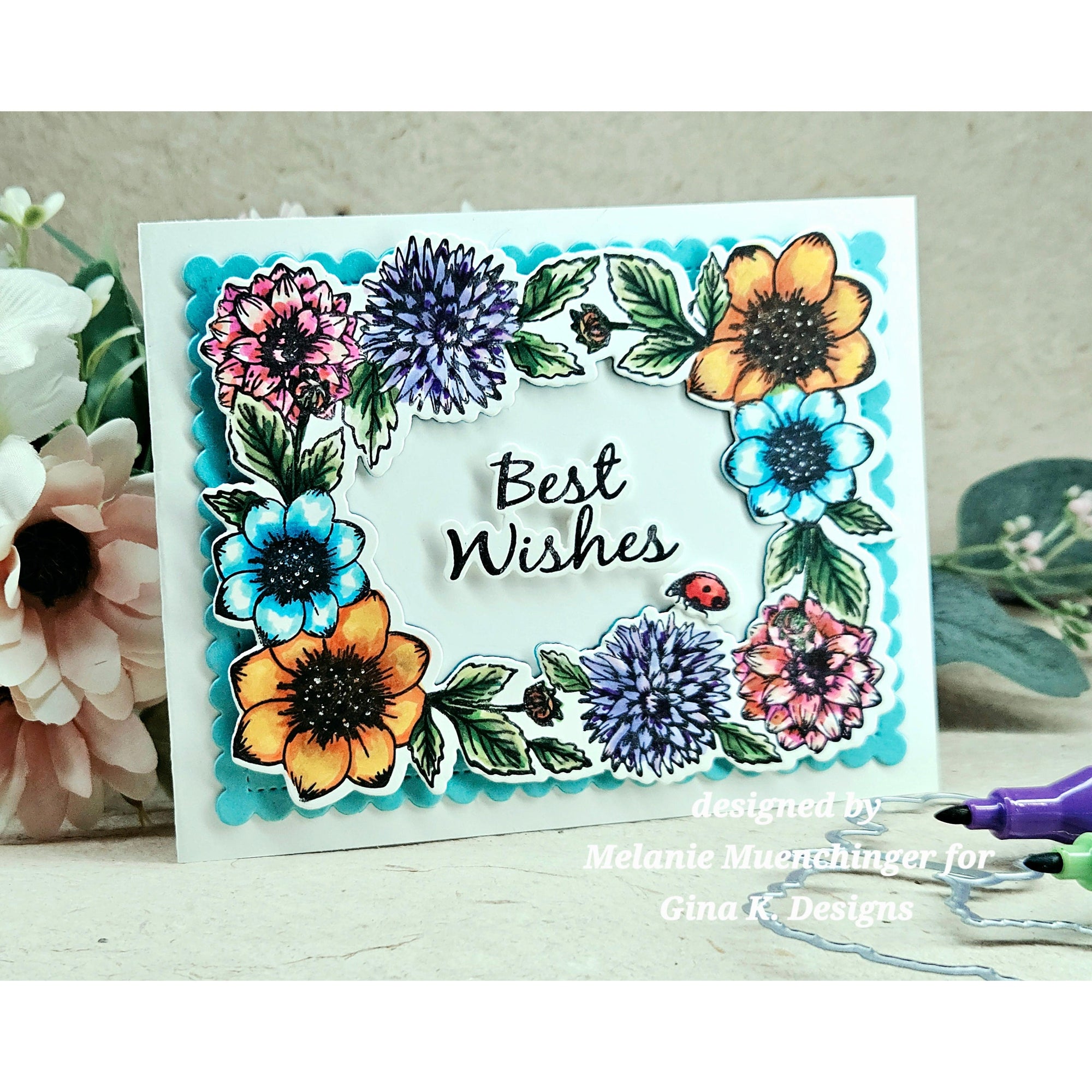 Gina K. Designs - Clear Stamps - Flowering Frame-ScrapbookPal