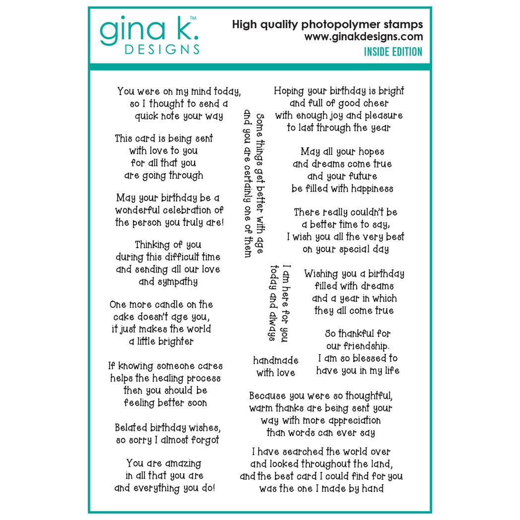 Gina K. Designs - Clear Stamps - Inside Edition-ScrapbookPal
