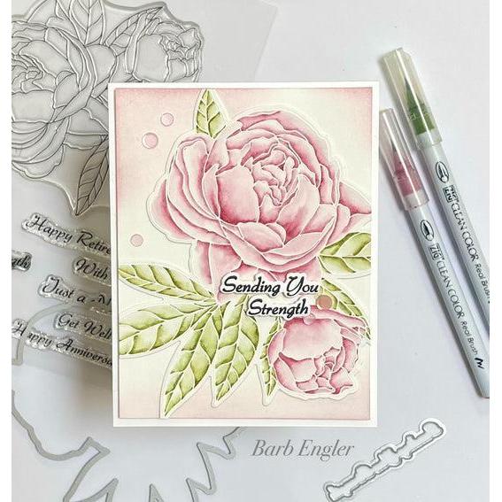 Gina K. Designs - Clear Stamps - Peaceful Peonies-ScrapbookPal