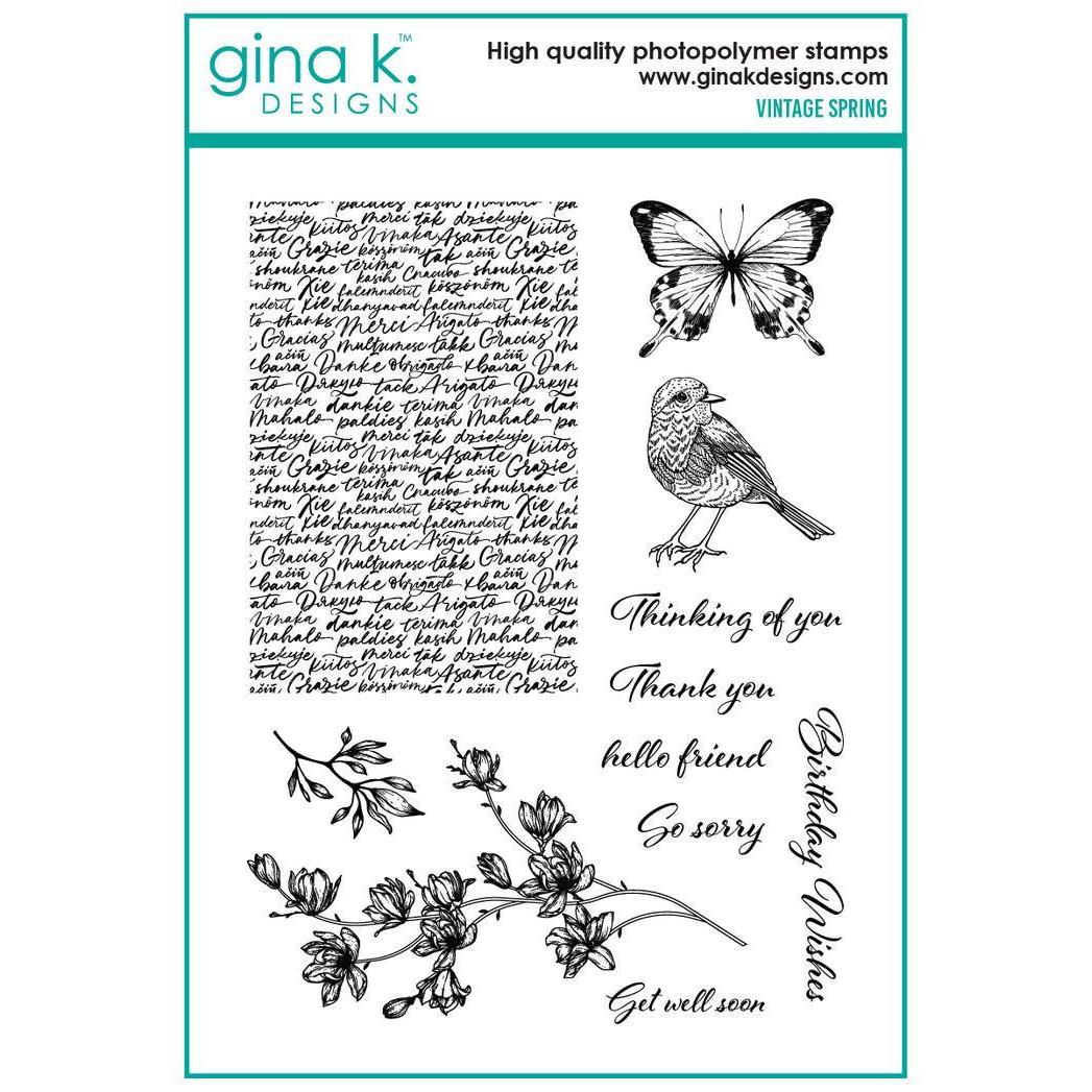 Gina K. Designs - Clear Stamps - Vintage Spring-ScrapbookPal