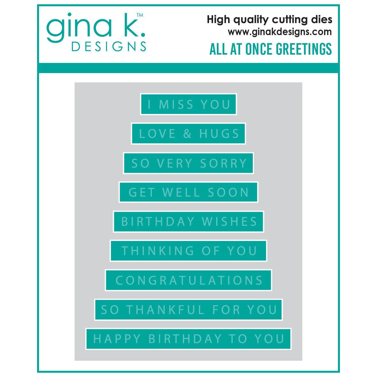 Gina K. Designs - Dies - All at Once Greetings-ScrapbookPal