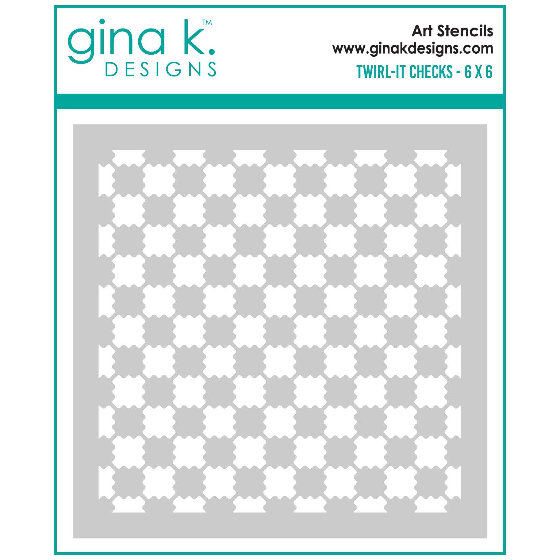 Gina K. Designs - Stencils - Twirl-it Checks-ScrapbookPal