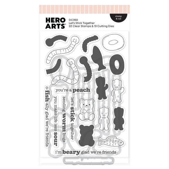 Hero Arts - Beary Sweet Collection - Stamp & Cut - Let's Stick Together-ScrapbookPal