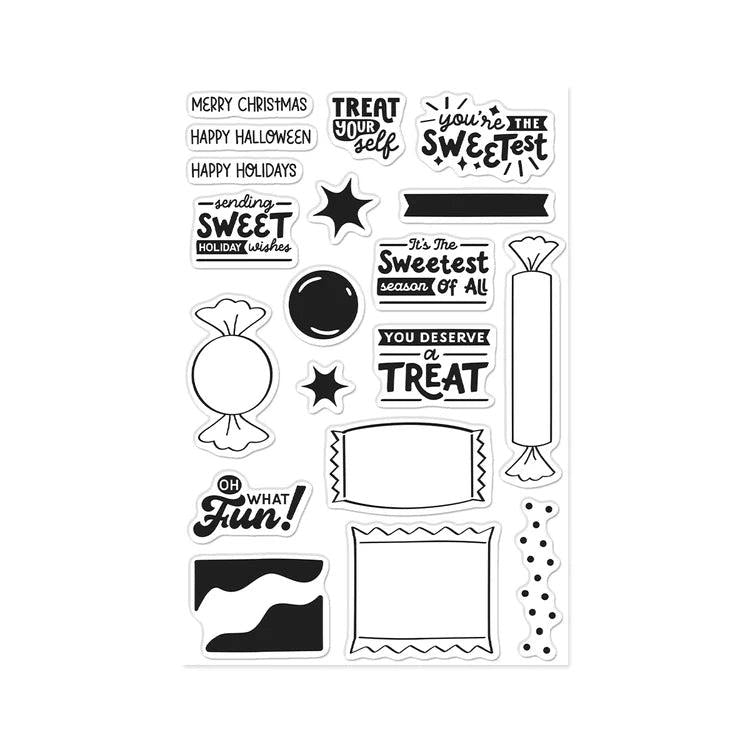 Hero Arts - Beary Sweet Holiday Collection - Clear Stamps - Candy Wrappers-ScrapbookPal