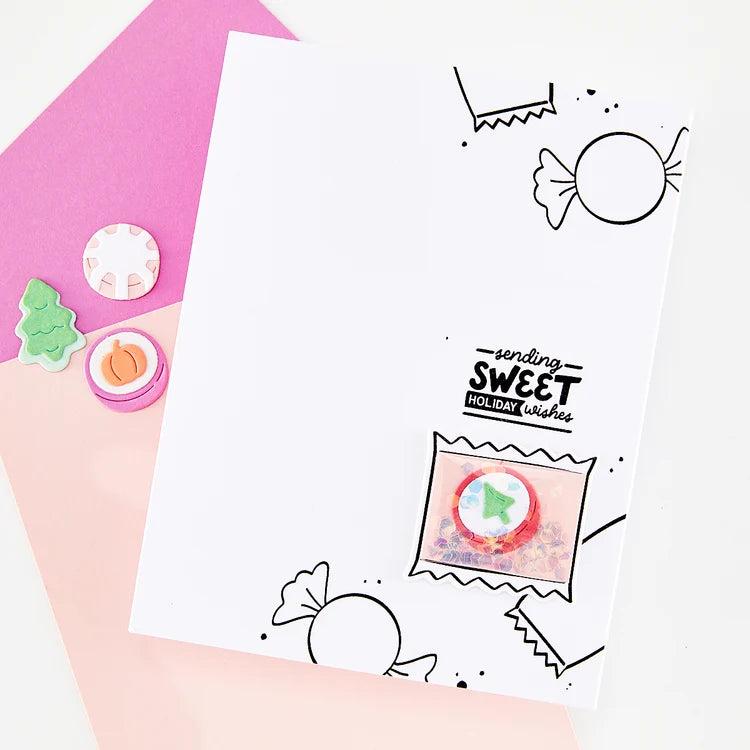 Hero Arts - Beary Sweet Holiday Collection - Clear Stamps - Candy Wrappers-ScrapbookPal