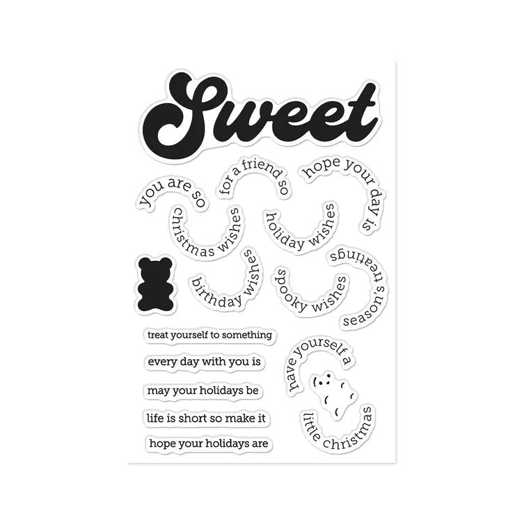 Hero Arts - Beary Sweet Holiday Collection - Clear Stamps - Sweet Wishes-ScrapbookPal