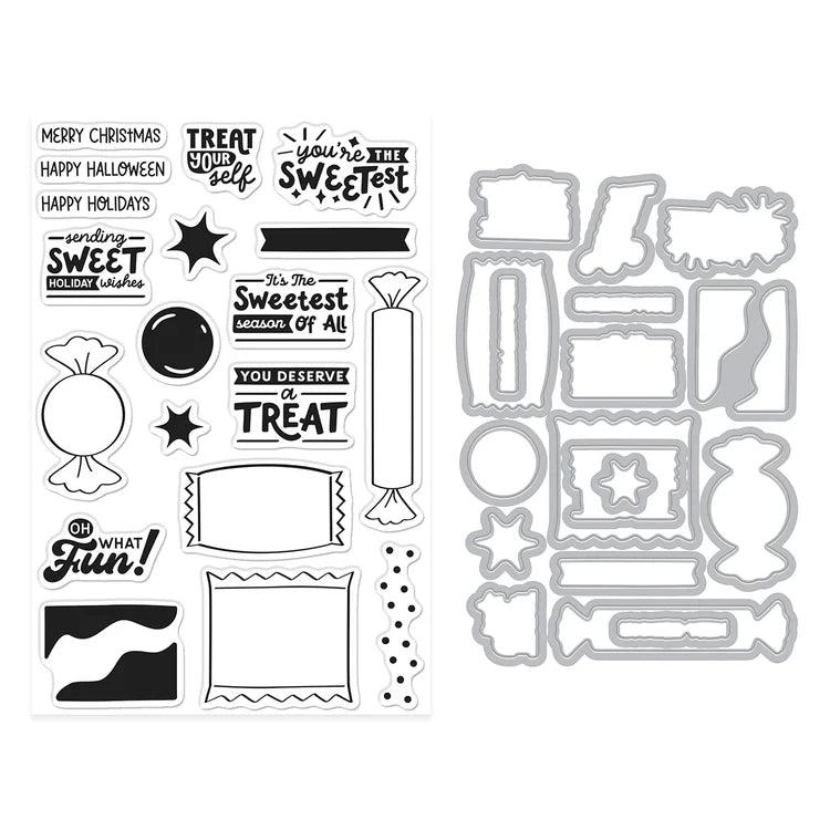 Hero Arts - Beary Sweet Holiday Collection - Stamp & Cut - Candy Wrappers-ScrapbookPal