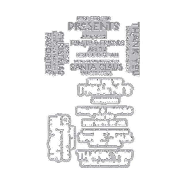 Hero Arts - Best Gift Ever Collection - Letterpress + Foil Plate &amp; Cut - Here for the Presents-ScrapbookPal