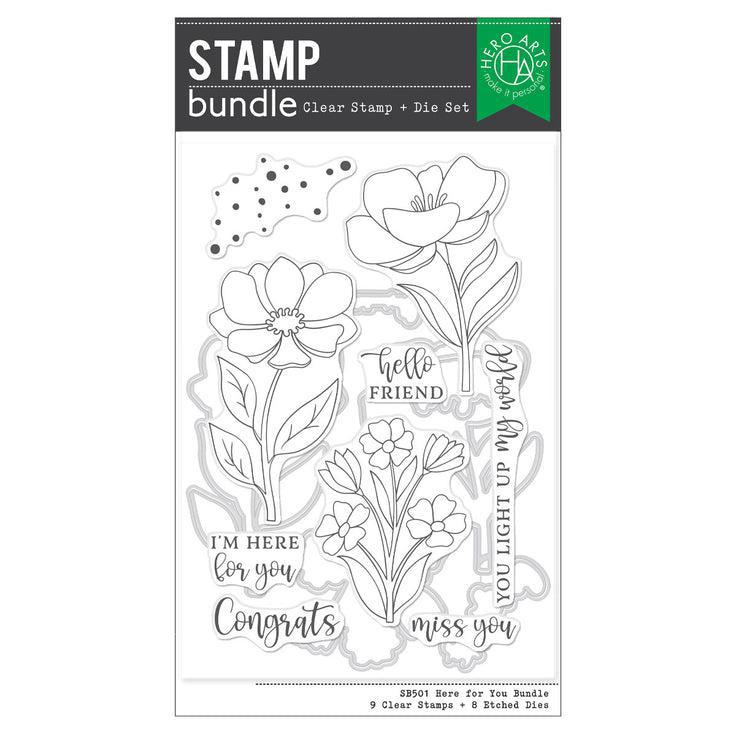 Hero Arts - Blossoms &amp; Birdsong Collection - Clear Stamps &amp; Dies - Here For You-ScrapbookPal