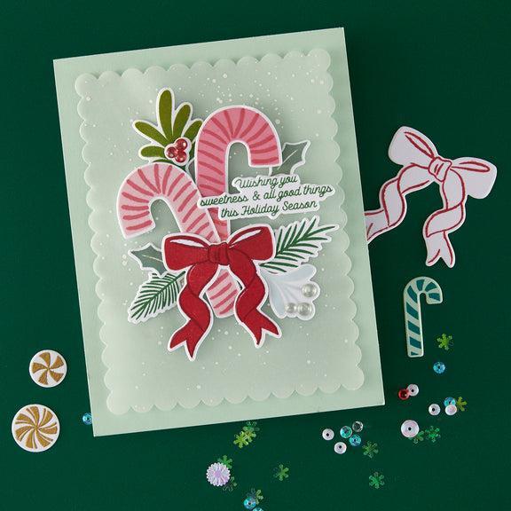 Hero Arts - Candy Cane Season Collection - Stamp &amp; Cut - Candy Cane Swag-ScrapbookPal