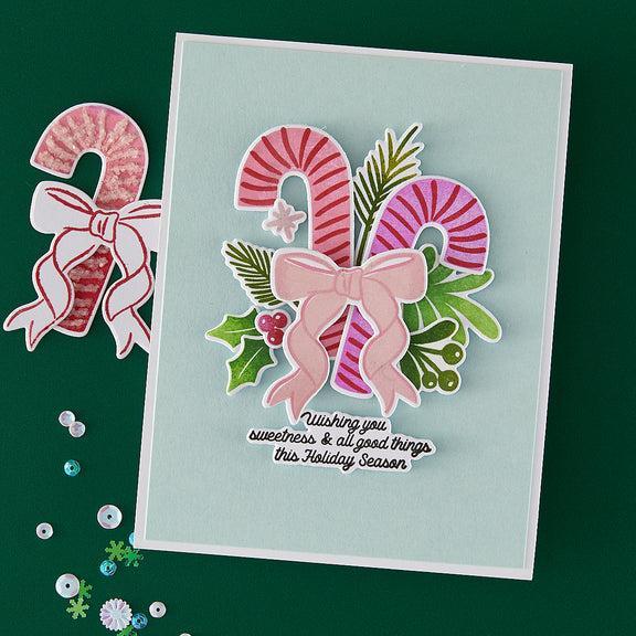 Hero Arts - Candy Cane Season Collection - Stamp &amp; Cut - Candy Cane Swag-ScrapbookPal