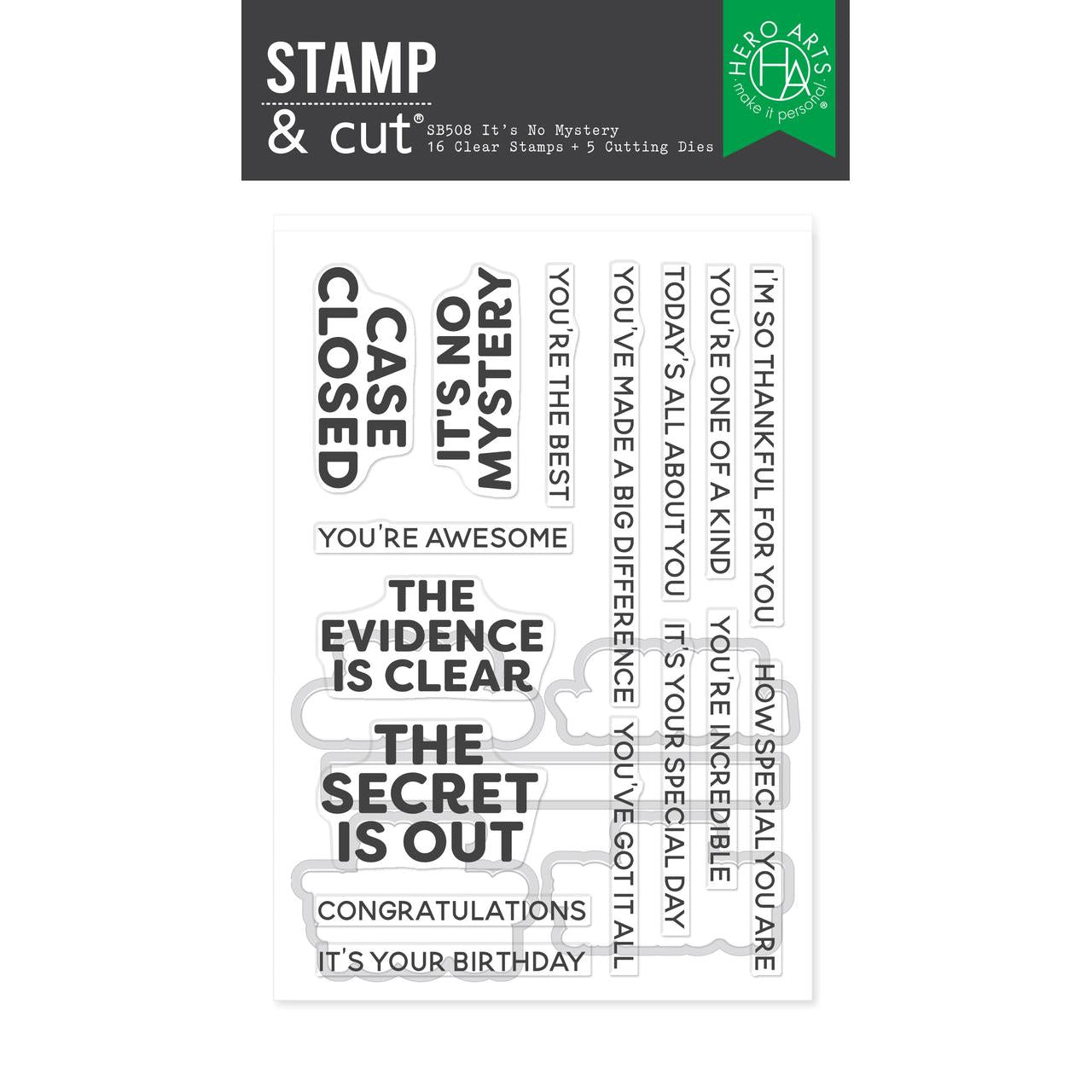 Hero Arts - Case Closed Collection - Clear Stamps &amp; Dies - It's No Mystery-ScrapbookPal