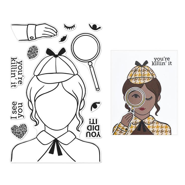 Hero Arts - Case Closed Collection - Clear Stamps - Miss Detective-ScrapbookPal