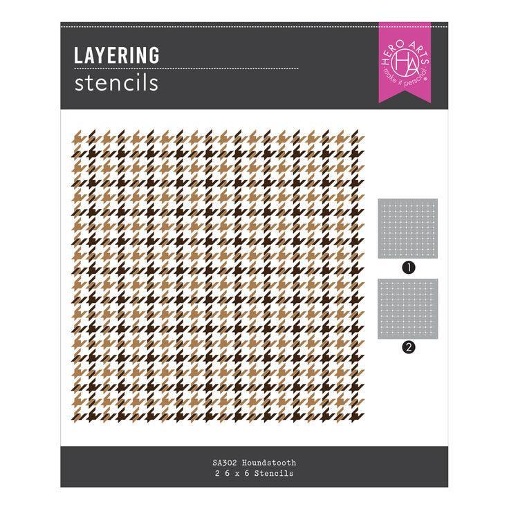 Hero Arts - Case Closed Collection - Stencils - Houndstooth-ScrapbookPal