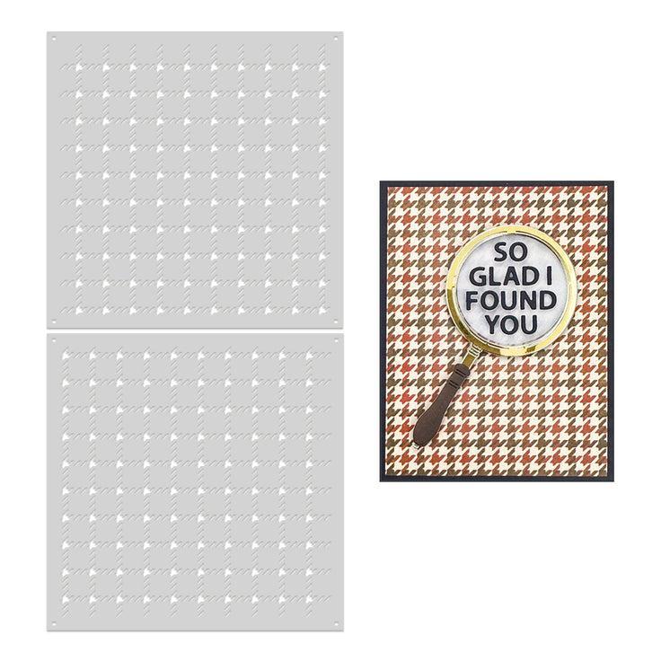 Hero Arts - Case Closed Collection - Stencils - Houndstooth-ScrapbookPal