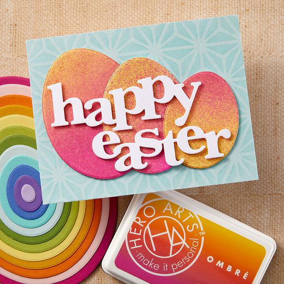 Hero Arts - Charming Easter Collection - Stamp &amp; Cut XL - Happy Easter-ScrapbookPal