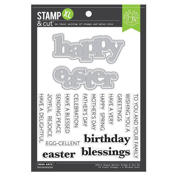 Hero Arts - Charming Easter Collection - Stamp &amp; Cut XL - Happy Easter-ScrapbookPal